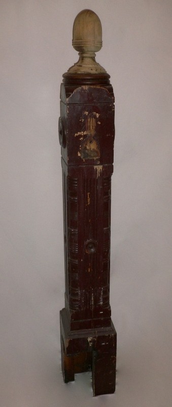 SOLD Regal Antique Oak Boxed Newel Post-15579