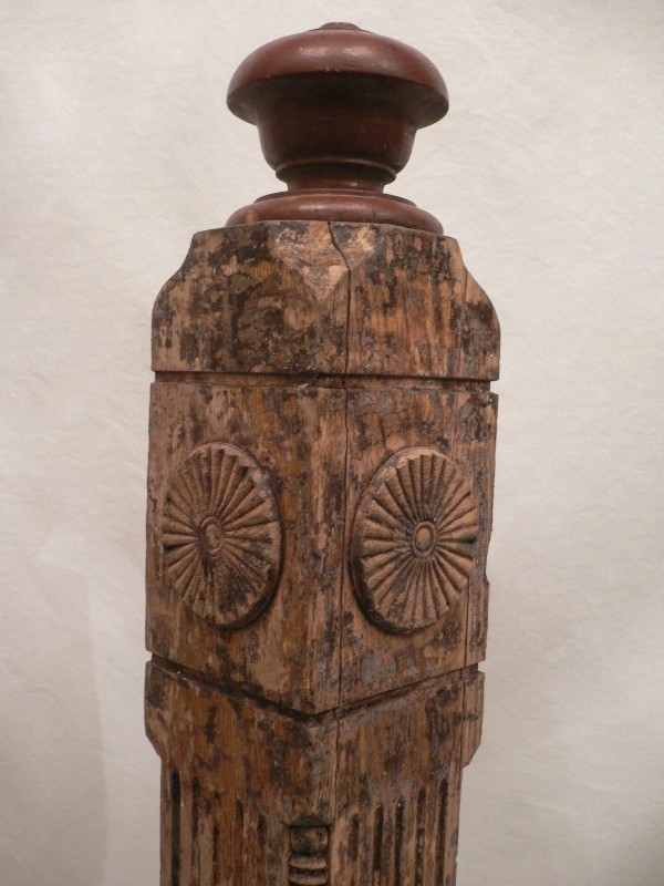 SOLD Wonderful Antique Oak Boxed Newel Post-15583