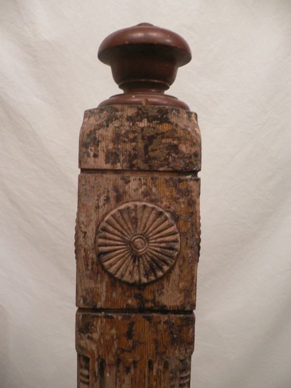 SOLD Wonderful Antique Oak Boxed Newel Post-15584