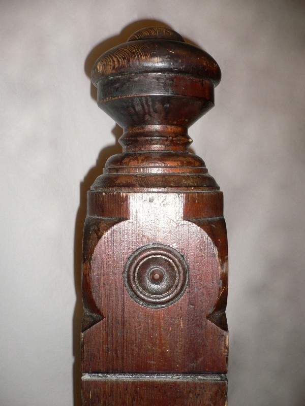 SOLD Fabulous Early 1900’s Heart Pine Antique Boxed Newel Post-15596