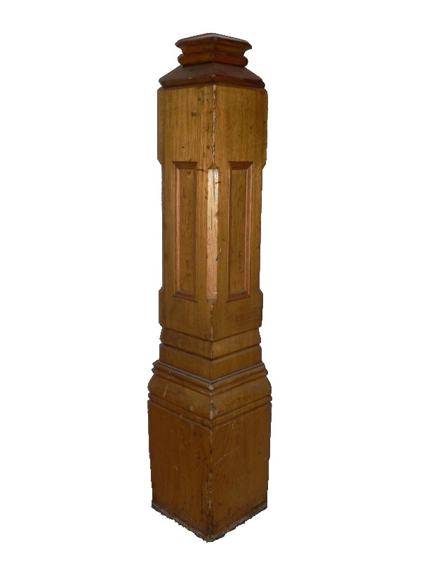 SOLD Timeless Antique Chestnut Boxed Newel Post, 19th Century-0