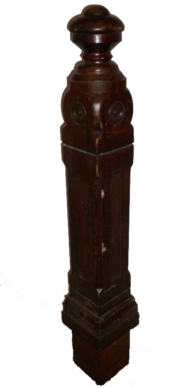 SOLD Fabulous Early 1900’s Heart Pine Antique Boxed Newel Post-0