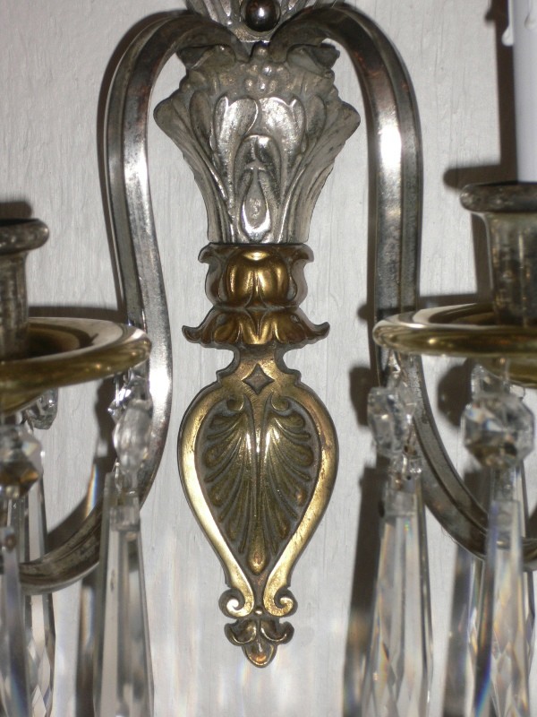 SOLD Awe-Inspiring Mirror Back Antique Georgian Style Sconce, Silver Plated-15611