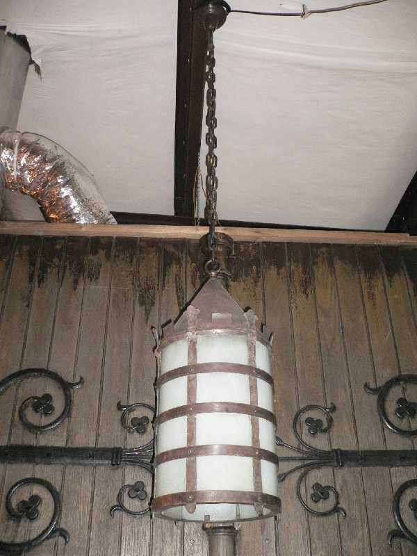 SOLD Impressive and Large Bronze Gothic Revival Antique Lantern-0