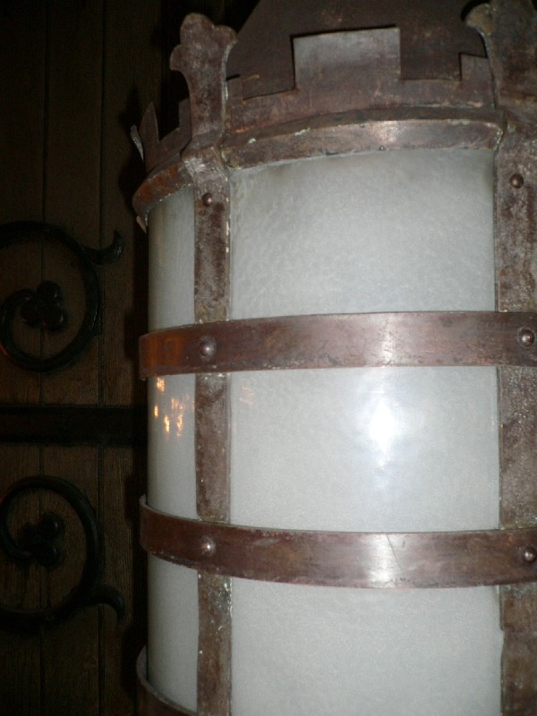 SOLD Impressive and Large Bronze Gothic Revival Antique Lantern-15617
