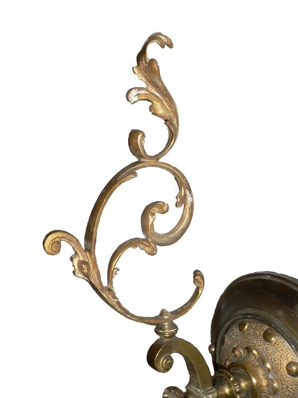 SOLD Magnificent Pair of Antique Louis XV Dore Bronze Three-Arm Sconces, 19th Century-15667