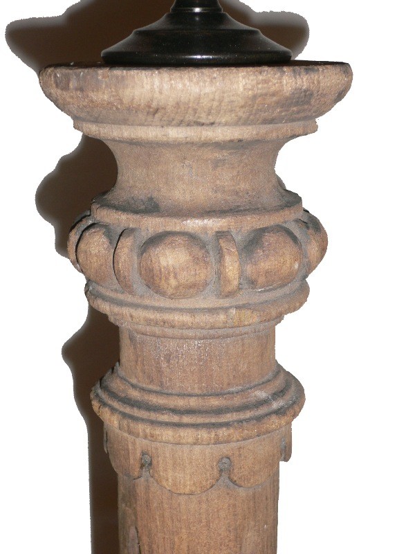 SOLD Fascinating Pair of Table Lamps, Crafted from Carved Antique Balustrades-15738