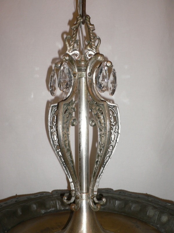SOLD Splendid Antique Silver Plated Five-Tiered “Wedding Cake” Chandelier-15808