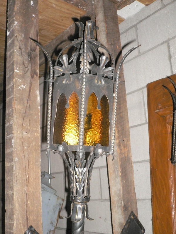 SOLD Large Vintage Pair of Gothic Revival Lantern Sconces-15815
