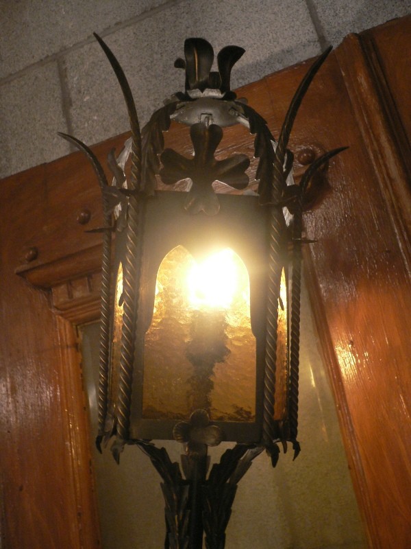 SOLD Large Vintage Pair of Gothic Revival Lantern Sconces-15816