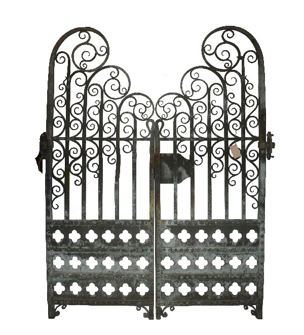 SOLD Amazing Quality Solid Bronze Antique 19th Century Gothic Revival Gates-0