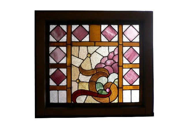 SOLD Remarkable Antique American Art Nouveau Stained Glass Window-0