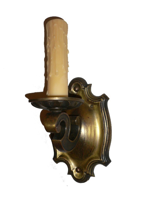 SOLD Fabulous Pair of Antique Neoclassical Cast Brass Sconces, Early 1900’s-16014