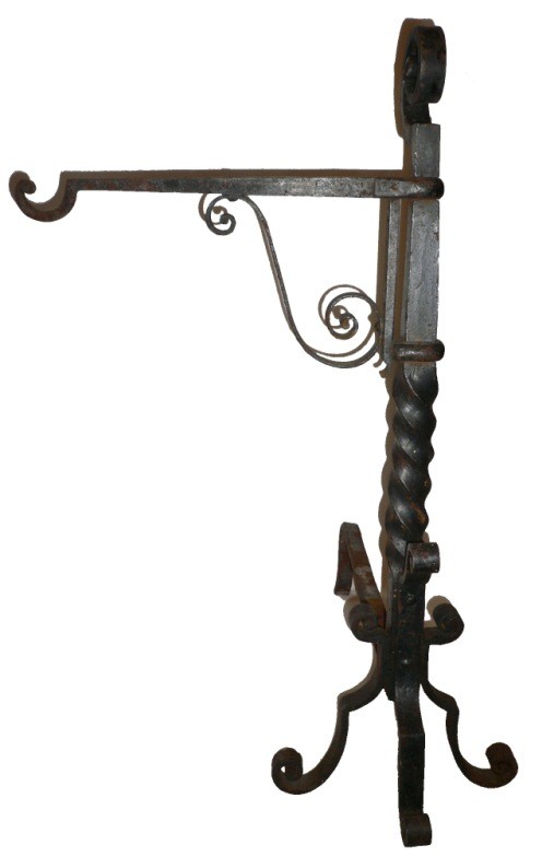 SOLD Wonderful Pair of Antique Hand-Forged Iron Andirons, 19th Century-16107
