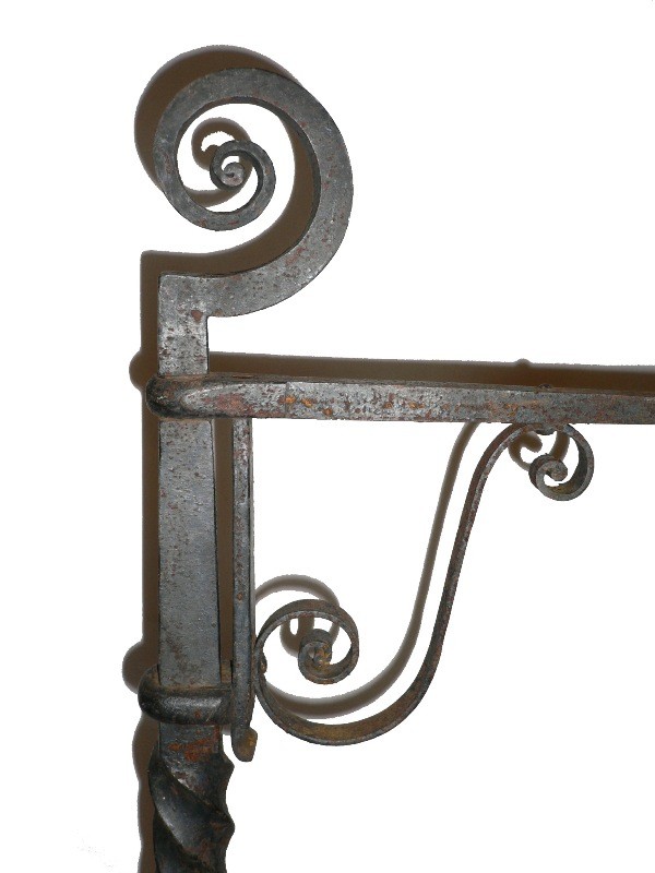 SOLD Wonderful Pair of Antique Hand-Forged Iron Andirons, 19th Century-16108