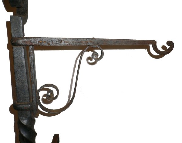 SOLD Wonderful Pair of Antique Hand-Forged Iron Andirons, 19th Century-16110