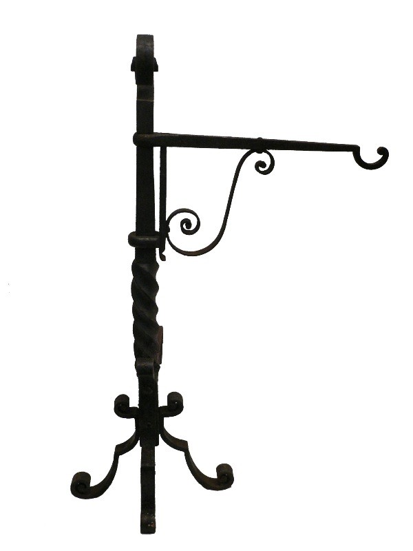 SOLD Wonderful Pair of Antique Hand-Forged Iron Andirons, 19th Century-16111