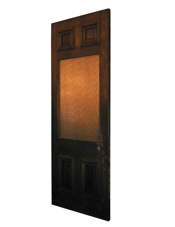 SOLD Large Antique Oak Door with Original Florentine Glass, c. 1870-16168