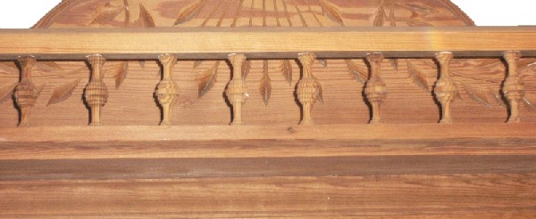 SOLD Remarkable Antique Queen Anne Carved Pine Mantel with Mirror, c. 1890’s-16291