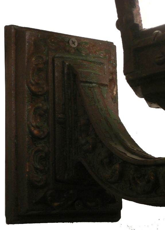 SOLD Remarkable Antique Cast Iron Exterior Lantern Sconce, c. 1905-16448