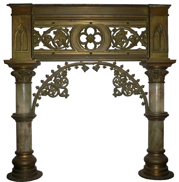 SOLD Superb Antique Cast Bronze & Onyx Free-Standing Arches-0