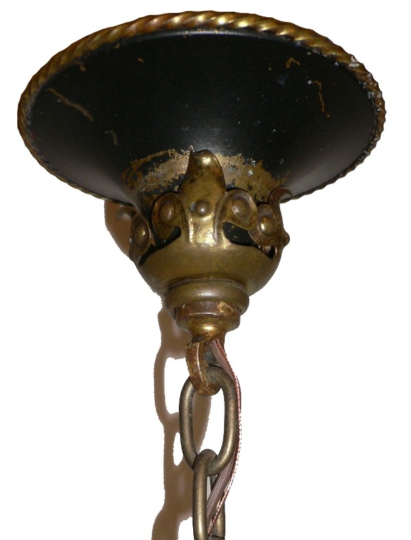 SOLD Unusual Antique Single-Light Gothic Revival Iron & Bronze Three-Sided Lantern-16492