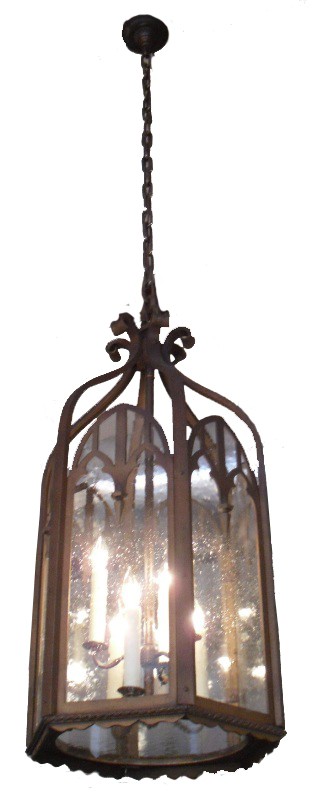 SOLD Large Antique Cast Iron Gothic Revival Six-Light Lantern, c. 1910-16605