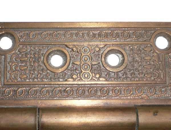 SOLD Splendid Pair of Antique Bronze Eastlake Hinges, c. 1880’s-16653