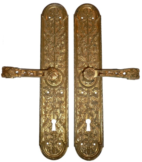 SOLD Spectacular Set of Antique Georgian Gilded Door Plates and Handles, European, 18th or 19th Century-0