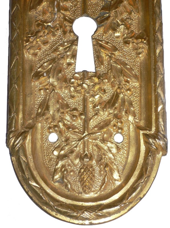 SOLD Spectacular Set of Antique Georgian Gilded Door Plates and Handles, European, 18th or 19th Century-16660