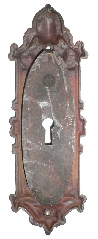 SOLD Antique Georgian Cast Bronze Pocket Door Plates, "Largo" by Yale & Towne -16743