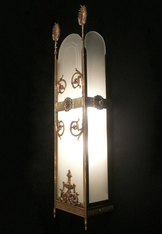 SOLD Extraordinary Antique Neoclassical Two-Light Sconce with Original Cut Glass-0