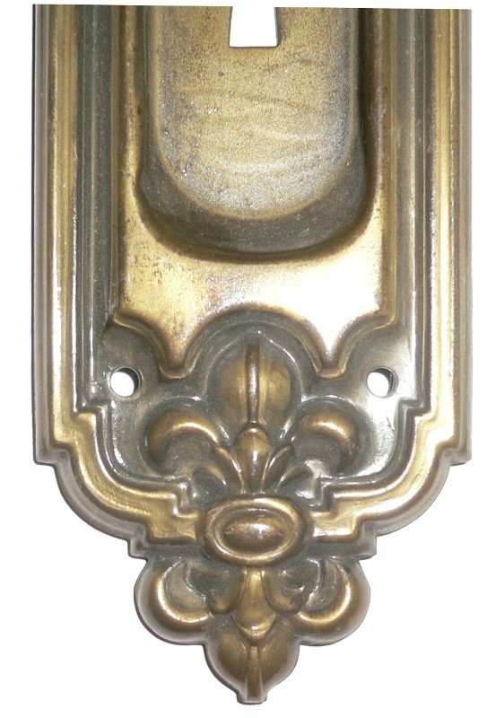 SOLD Four Matching Antique Pocket Door Plates, Fleur de Lis, "LeRoy" by Russell & Erwin, c. 1910-16821