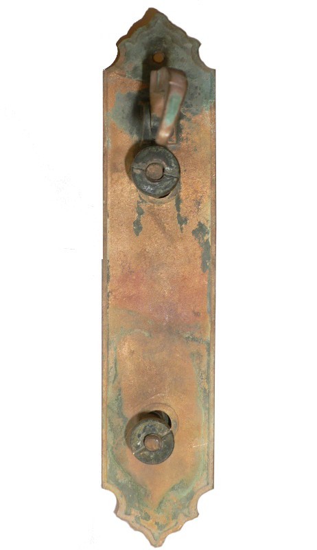 SOLD Fabulous Antique Cast Bronze Door Pull Set with Thumb Latch, Aesthetic Movement, 1880’s-16845