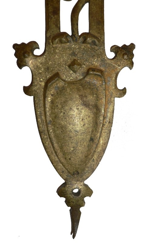 SOLD Rare Antique Gothic Revival Cast Brass Door Plate, 19th Century-16905