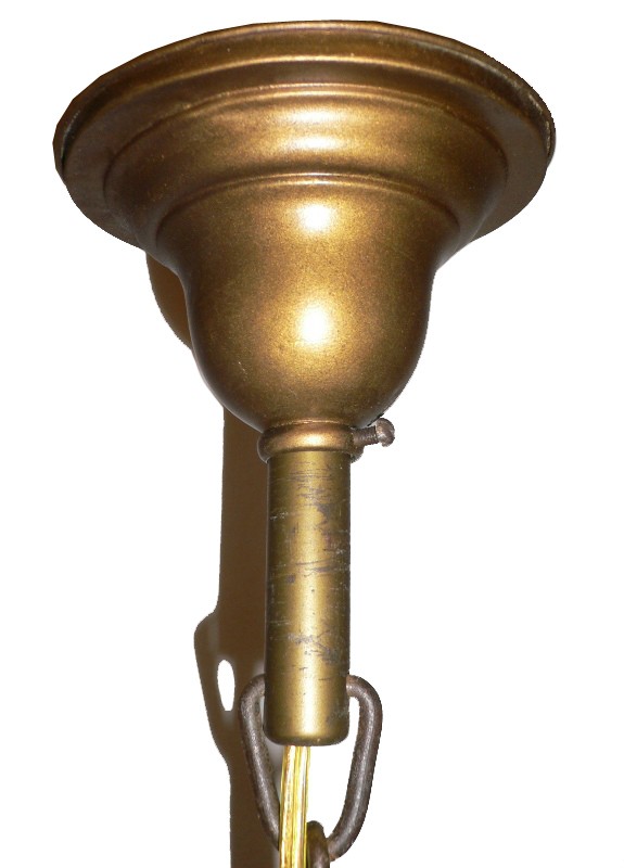 SOLD Remarkable Antique Brass Pendant Light, c. 1915-16935