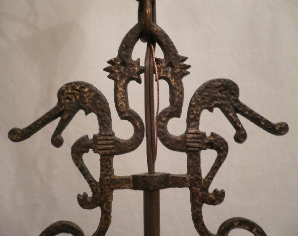 SOLD Amazing Antique Spanish Revival Two-Light Brass Pendant Light-16950