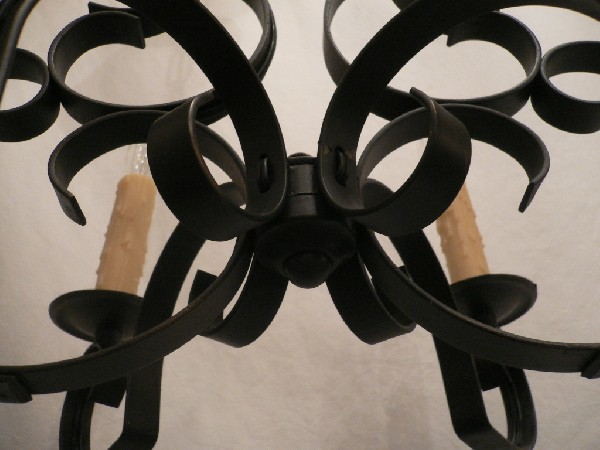 SOLD Delightful Vintage French Six-Light Iron Chandelier-17023