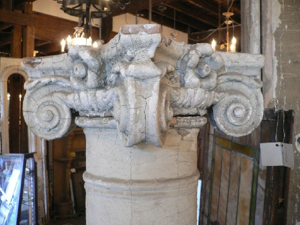 SOLD Wonderful Pair of Antique Ionic Columns with Terra Cotta Capitals, Greek Revival, 19th Century-17052