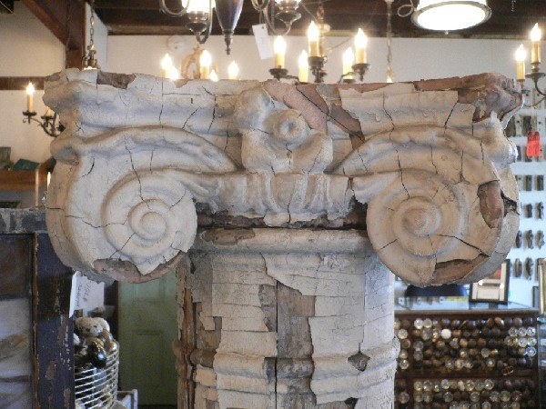 SOLD Wonderful Pair of Antique Ionic Columns with Terra Cotta Capitals, Greek Revival, 19th Century-17054
