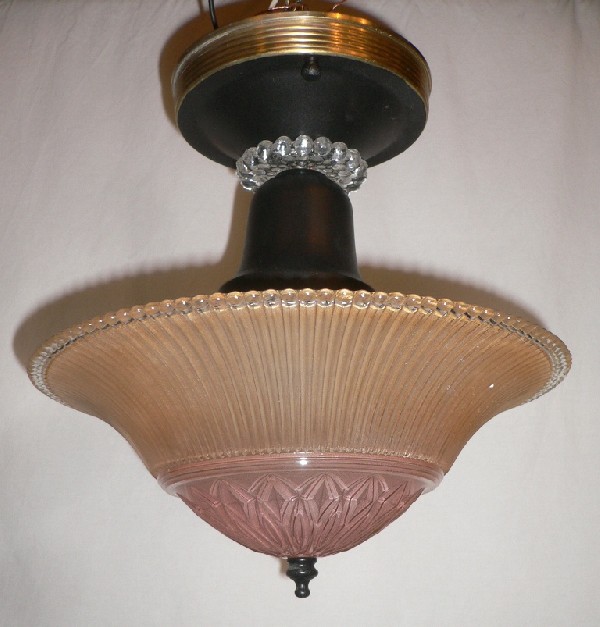 SOLD Lovely Antique Semi-Flush Mount Light Fixture, c. 1930’s-17097
