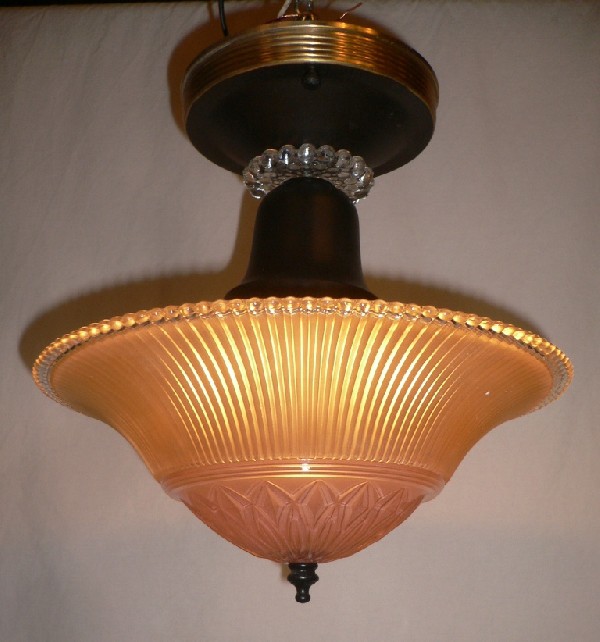 SOLD Lovely Antique Semi-Flush Mount Light Fixture, c. 1930’s-17098