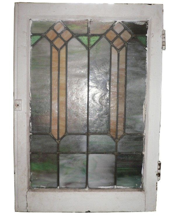 SOLD Wonderful Antique Arts & Crafts American Stained Glass Window-17149