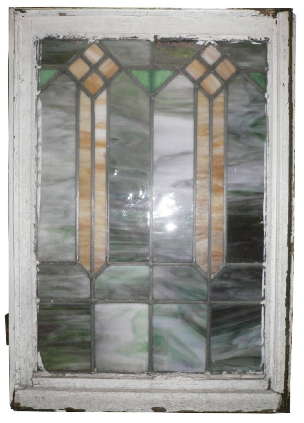 SOLD Wonderful Antique Arts & Crafts American Stained Glass Window-17150