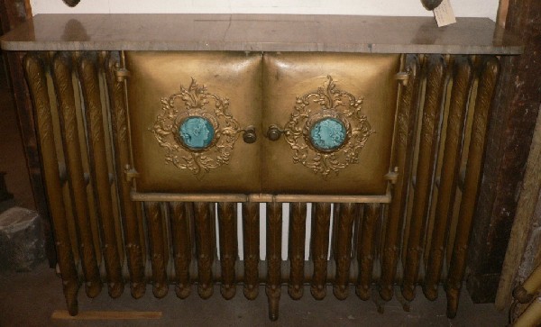 SOLD Very Rare Antique Figural Radiator Food Warmer with Cameos, 1903-17157