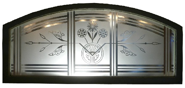 SOLD Wonderful Antique Arched, Etched Window, Aesthetic Movement, 1880’s-0