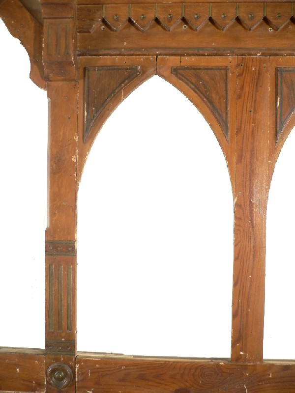 SOLD Amazing Antique Rood Screen with Original Faux-Grained Finish, 19th Century-17236