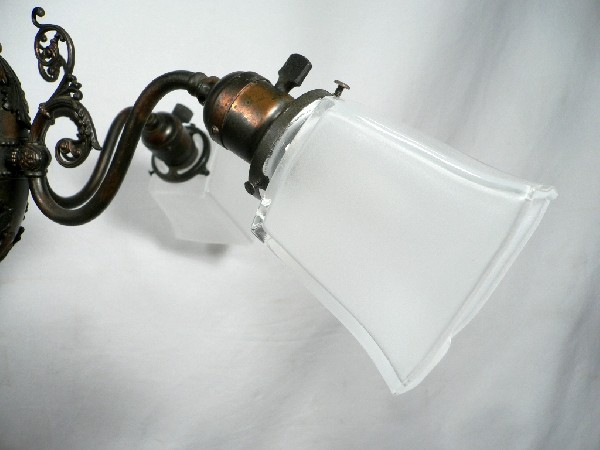 SOLD Resplendent Antique Cast Brass Four-Light Chandelier, Original Japanned Finish, 1800’s-17284