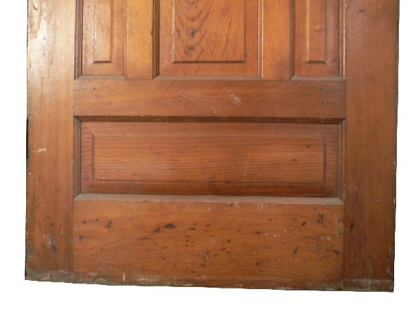 SOLD Beautiful Antique Heart Pine Door with Original Acid-Etched Glass, c. 1890’s-17360