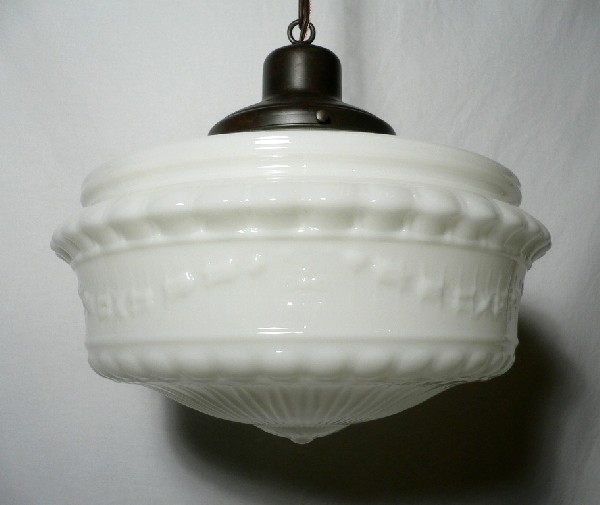 SOLD Beautiful Antique Pendant Light Fixture with Original Milk Glass Shade, Early 1900’s-17383